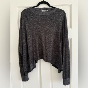 Joah Brown gray, cropped, one size fits all sweater.